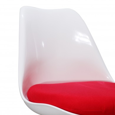 TULIP-Stuhl mit FIBERGLASS-Kissen aus Stoff, Leder oder Samt in