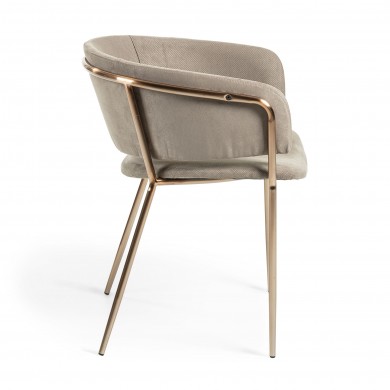 MISSANDEI smooth armchair in fabric, leather or velvet in