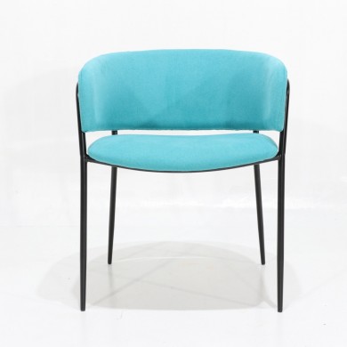 MISSANDEI smooth armchair in fabric, leather or velvet in