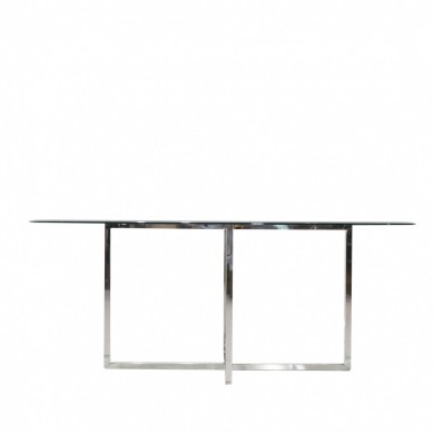 Table en forme de tonneau AVA avec plateau en verre trempé en