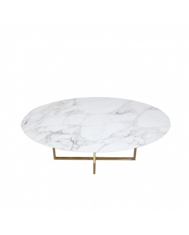 AVA-Tisch mit ovaler Keramikplatte in verschiedenen Größen und