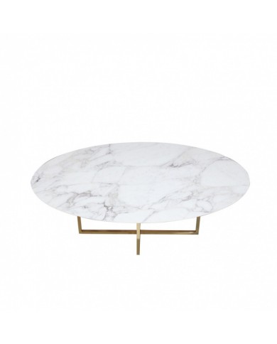 AVA table with oval ceramic top in various sizes and finishes