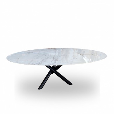 Oval X-TABLE ceramic table in various sizes and finishes