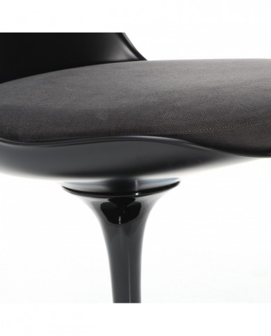 TULIP chair in FIBERGLASS cushion in fabric, leather or velvet