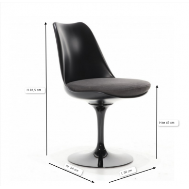 TULIP-Stuhl mit FIBERGLASS-Kissen aus Stoff, Leder oder Samt in verschiedenen Farben